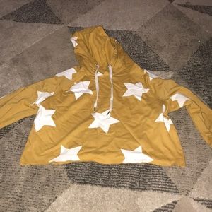 NWOT yellow cropped hoodie